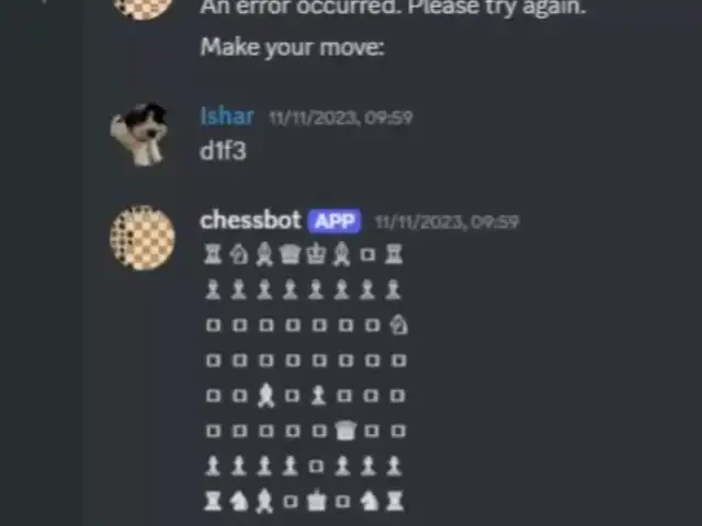 Discord Chess Bot demo